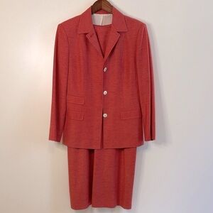 Kiton for Barney’s NY Vintage Italian Cashmere “Tweed” Midi Dress & Blazer Set